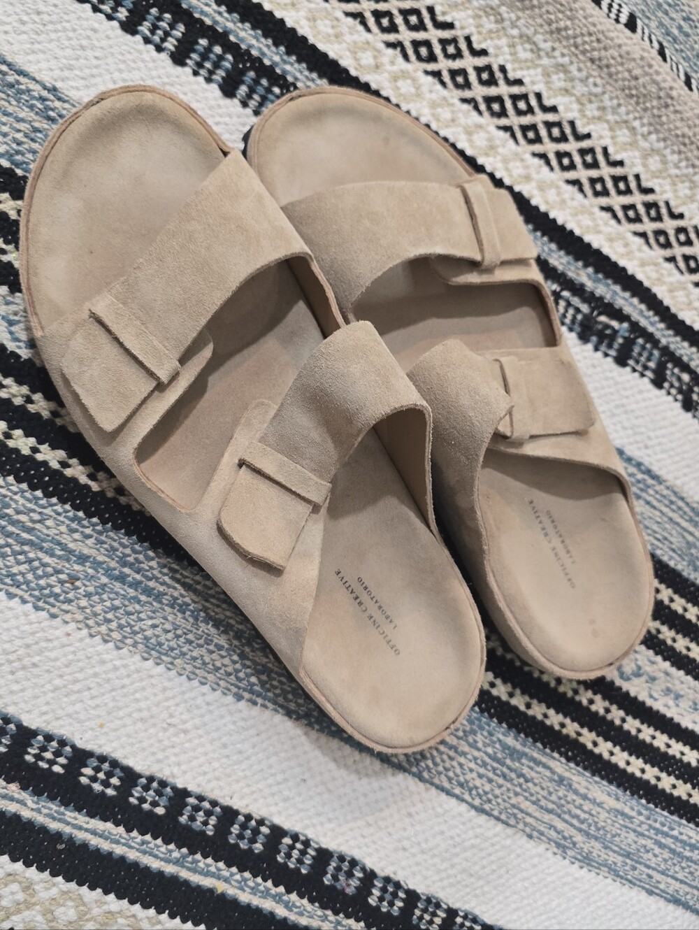 Officine Creative agora Tan Suede Sandals Size 11 Men's Minimalist Resort